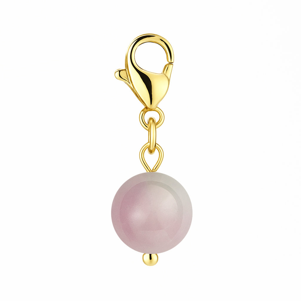Gemstone Gold Charm - Kunzite 8mm