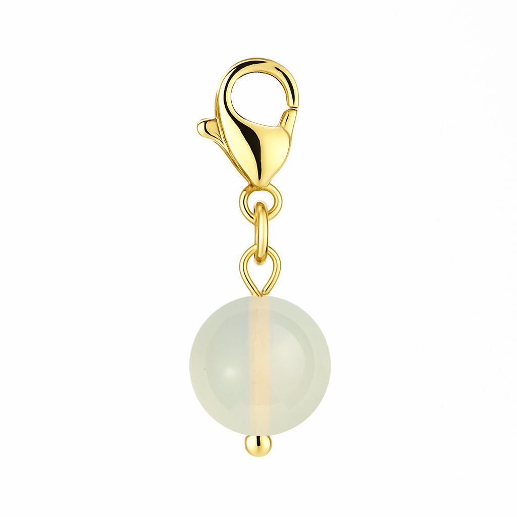 Gemstone Gold Charm - Opalite 8mm
