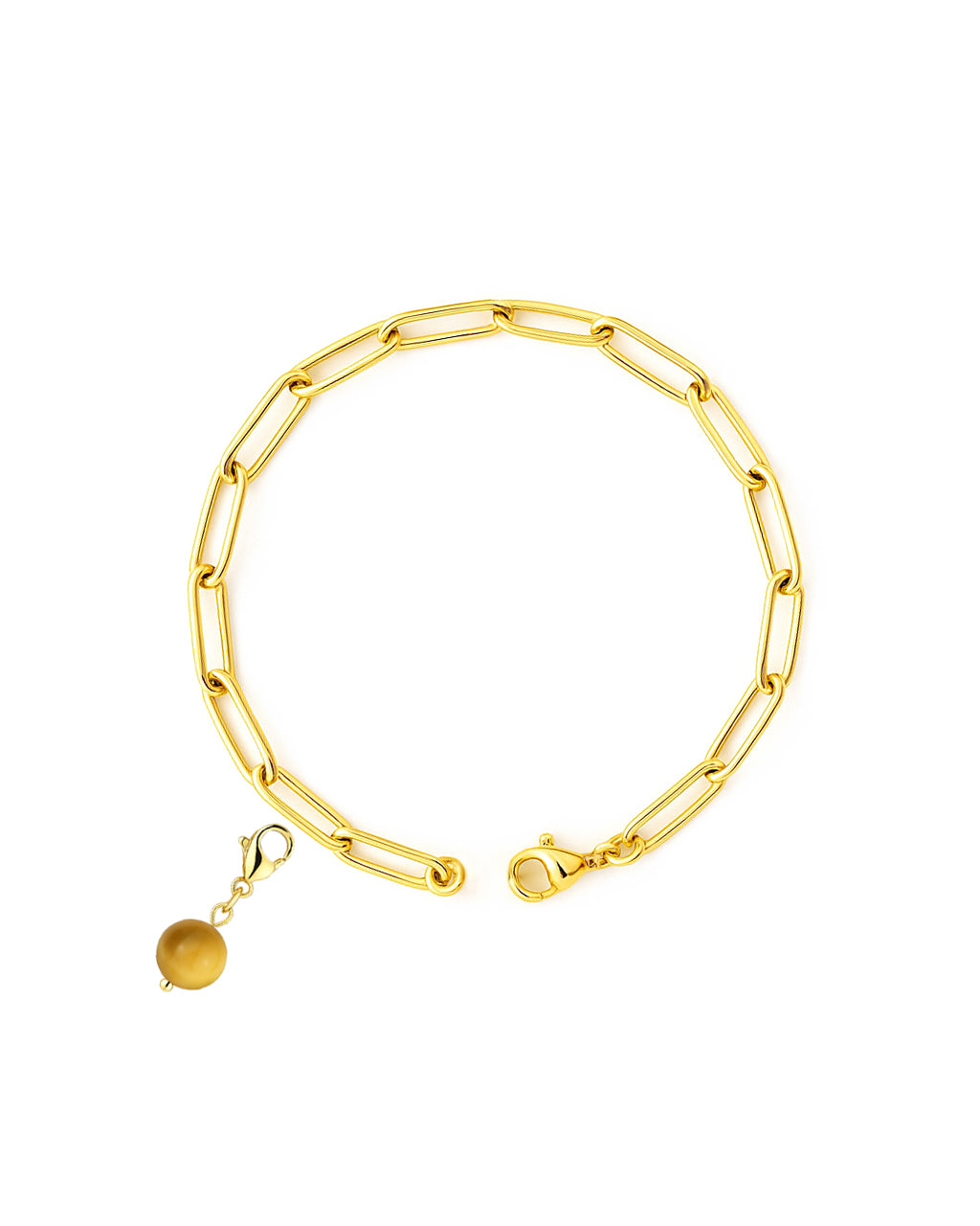 Paperclip Chain Charm Bracelet