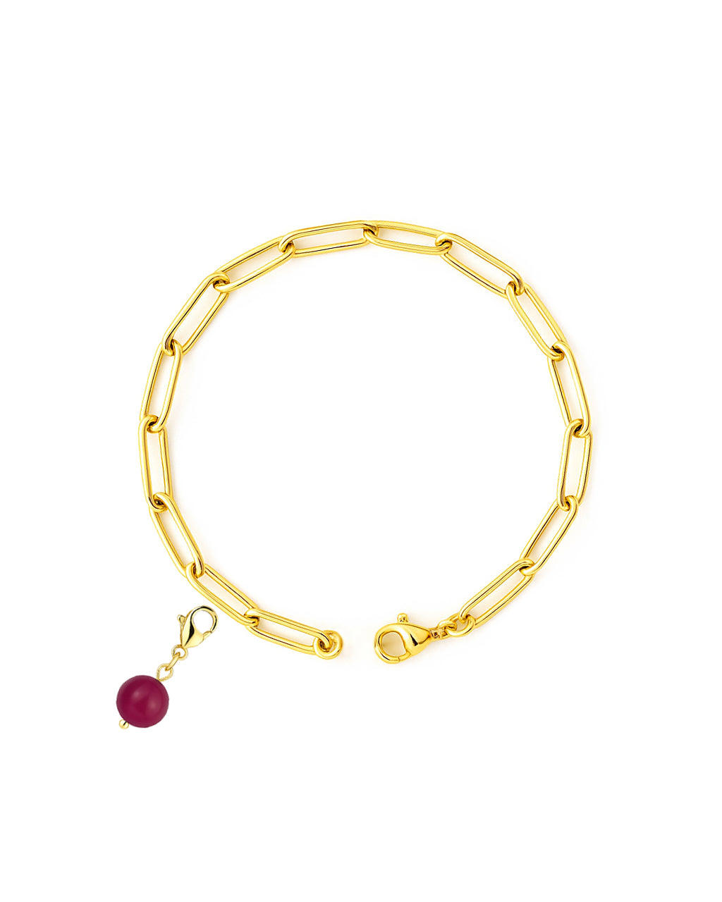 Paperclip Chain Charm Bracelet