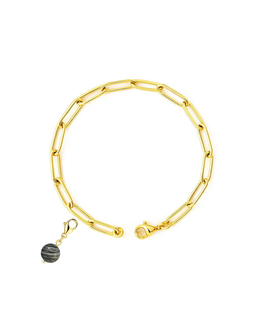 Paperclip Chain Charm Bracelet