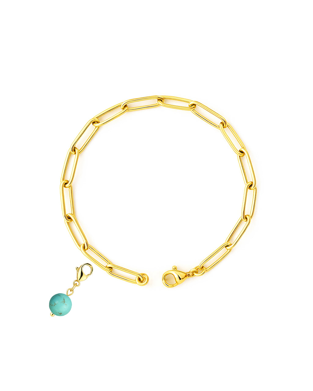 Paperclip Chain Charm Bracelet